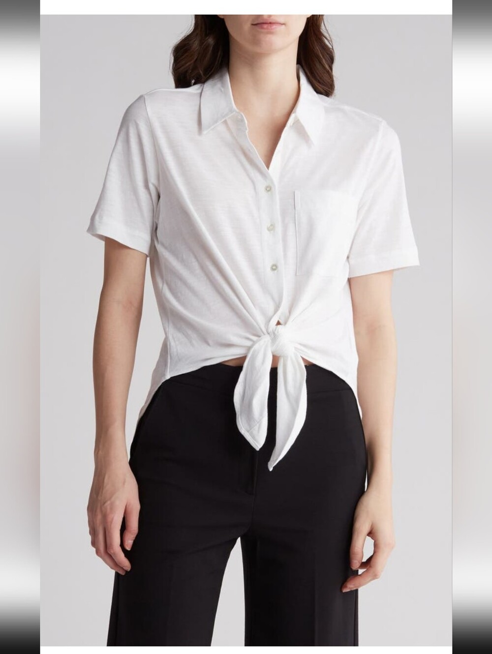 Theory Hekanina Shirt Sea Short Sleeve Slub Cotton Button Up Nautical Preppy